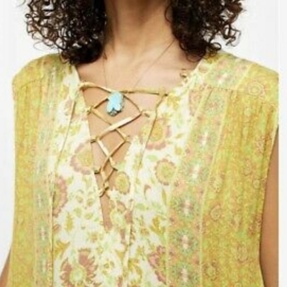 Free People Hanalei Bay Dress Maxi Flowy Mixed Floral Print Coconut Milk XS NWT - Picture 5 of 12